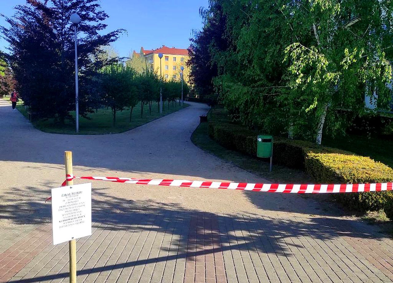 Park Tura tymczasowo zamknięty. Konieczność przeprowadzenia oprysków drzew